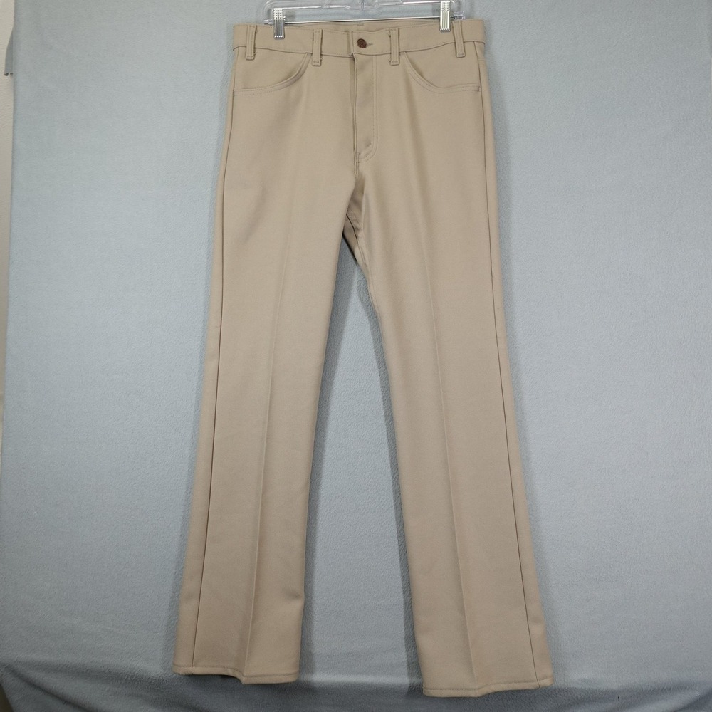 Vintage Levi's Pants Mens 34x32 Tan Slacks Polyester Made in USA